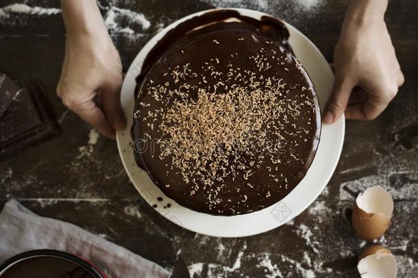 巧克力蛋糕食物摄影食谱主意