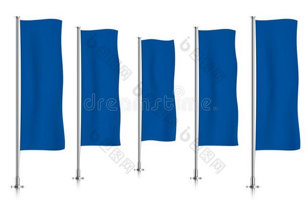 行关于蓝色垂直的横幅旗.