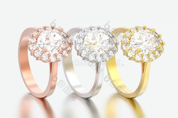 3英语字母表中的第四个字母说明num.三不同的金椭圆形的光环钻石订婚的人