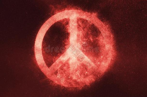 和平符号,和平象征.抽象的夜天背景