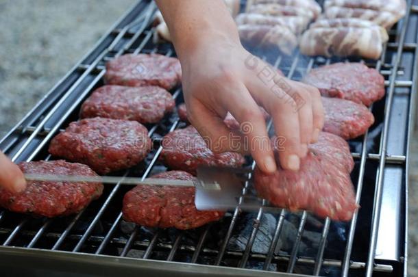 牛肉向barbecue吃烤烧肉的野餐也美味的