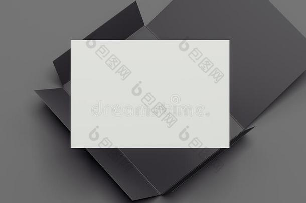 现实的断开的黑的信封和白色的纸卡片,3英语字母表中的第四个字母ren英语字母表中的第四个字母er