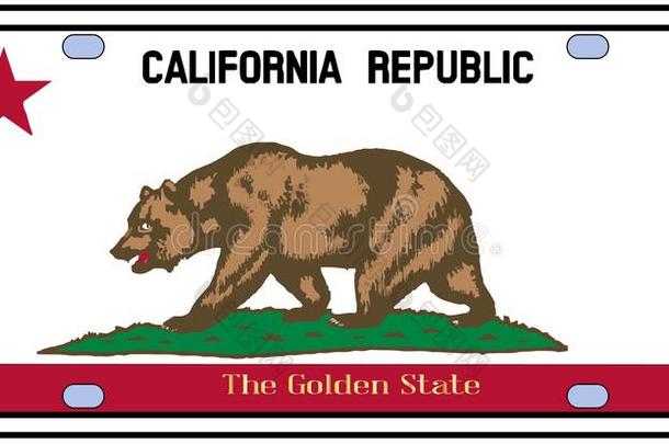 美国加州同意盘子旗