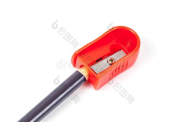 红色的卷笔刀器具文具向白色的背景