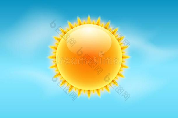 太阳现实的微量偶像.矢量天气预报太阳天设计.