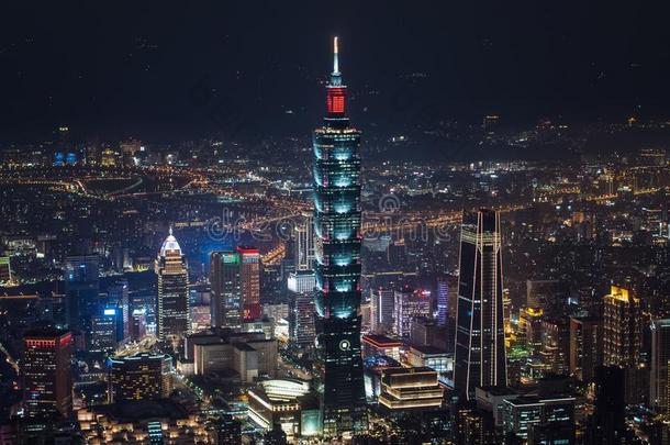 台北,台湾-aux.可以7,2018:首都城市关于台湾,美丽的