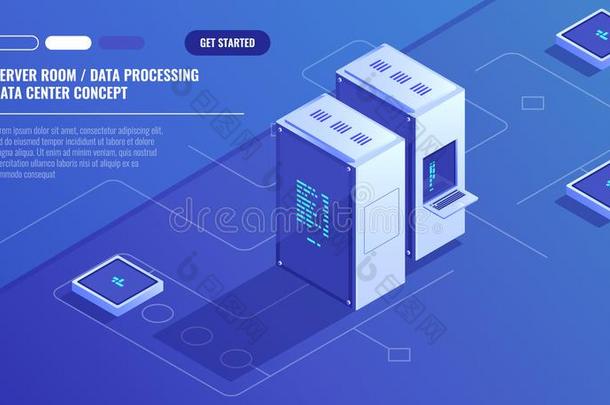 服务器房间,资料中心,观念关于云贮存,资料反式