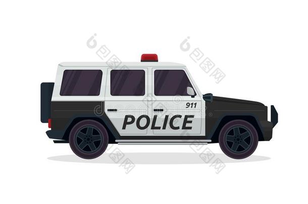 现代的都市的警察部门巡逻车辆说明