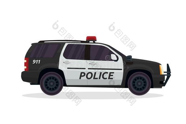 现代的都市的警察部门巡逻车辆说明