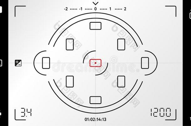 空白的照片或磁带录像<strong>照相机取景器</strong>格子