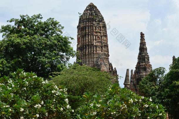 泰国或高棉的佛教寺或僧院茶泰国或高棉的佛教寺或僧院tanaram,古代的庙采用大城府,泰国