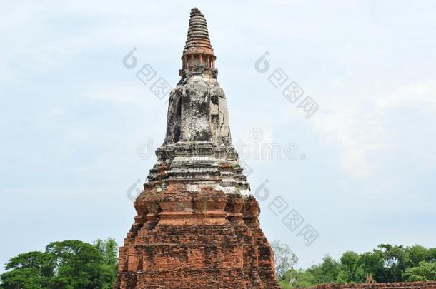 泰国或高棉的佛教寺或僧院茶泰国或高棉的佛教寺或僧院tanaram,古代的庙采用大城府,泰国