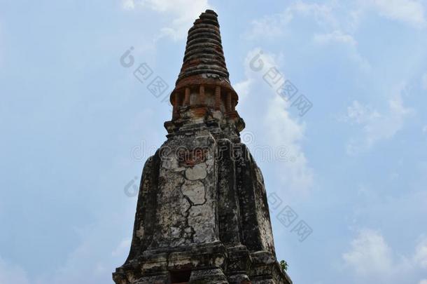 泰国或高棉的佛教寺或僧院茶泰国或高棉的佛教寺或僧院tanaram,古代的庙采用大城府,泰国