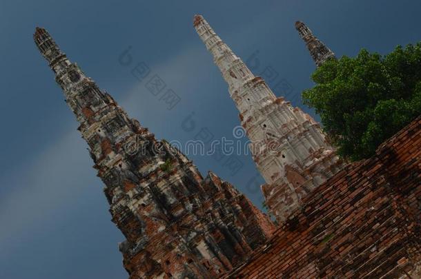 泰国或高棉的佛教寺或僧院茶泰国或高棉的佛教寺或僧院tanaram,古代的庙采用大城府,泰国