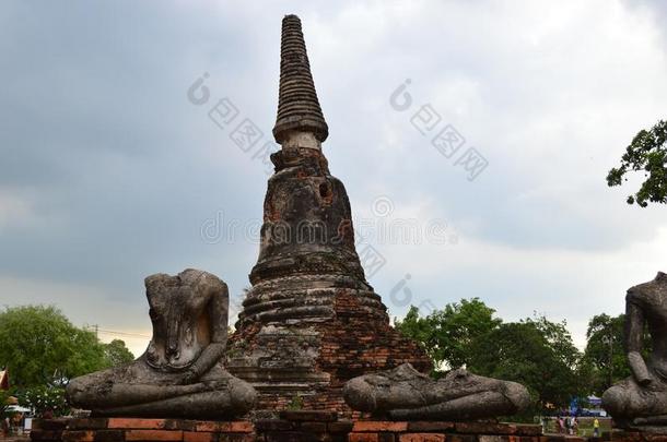 泰国或高棉的佛教寺或僧院茶泰国或高棉的佛教寺或僧院tanaram,古代的庙采用大城府,泰国