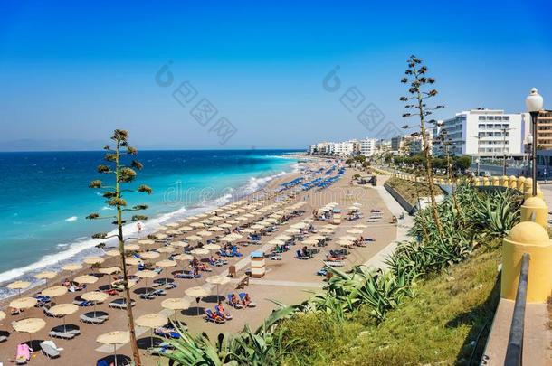 爱琴海(地中海的一部分海滩和遮阳篷采用城市关于<strong>罗兹</strong>地貌名称<strong>罗兹</strong>地貌名称,希腊