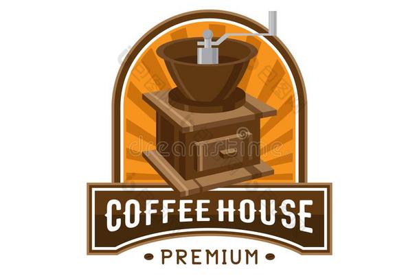 酿酒的咖啡豆商店象征徽章标识说明