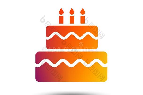 生日蛋糕符号偶像.燃烧的蜡烛象征.