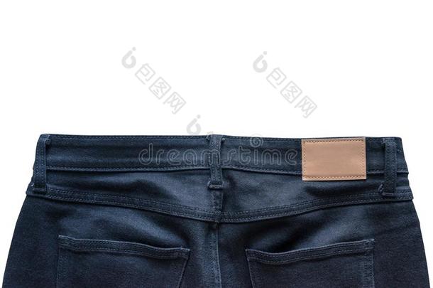 背关于牛仔裤和皮牛仔裤标签缝向黑的牛仔裤.