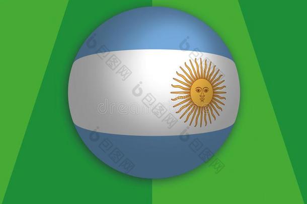 足球世界锦标赛和阿根廷旗使圆形的同样地这样