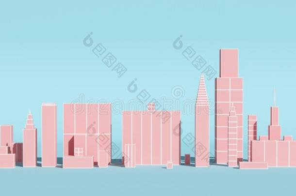 抽象的城市和摩天大楼背景,未来的城市全景