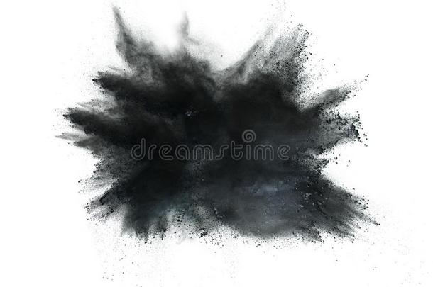 黑的粉爆炸反对白色的背景