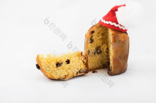 传统的意大利人圣诞节甜的蛋糕.特写镜头