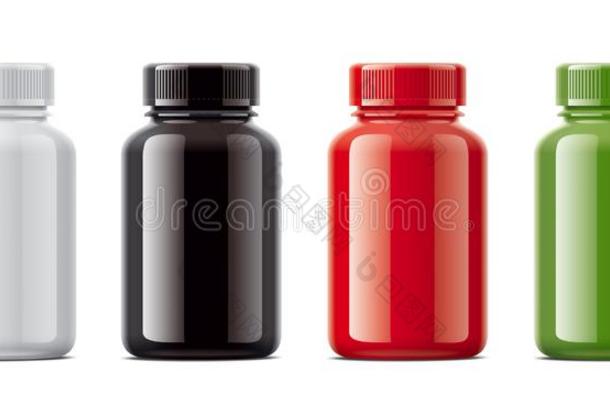 空白的瓶子模型为药丸或别的制药的准备