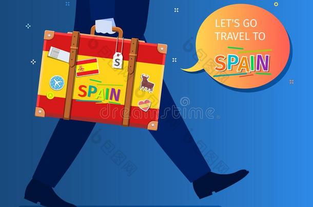观念关于旅行向西班牙或学习西班牙的.西班牙的旗机智