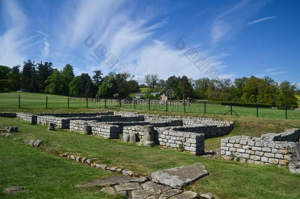 古罗马的毁坏在切斯特堡垒向哈德良人墙