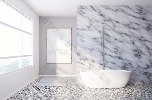 内部关于现代的浴室大理石墙,海报