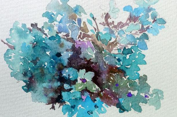 水彩抽象的背景花的花草夹竹桃属植物美好德可拉