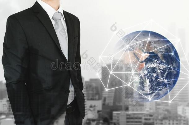全球的网和国际的全球的商业.双的曝光