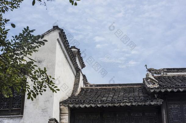 无锡惠山。古代的城镇风景