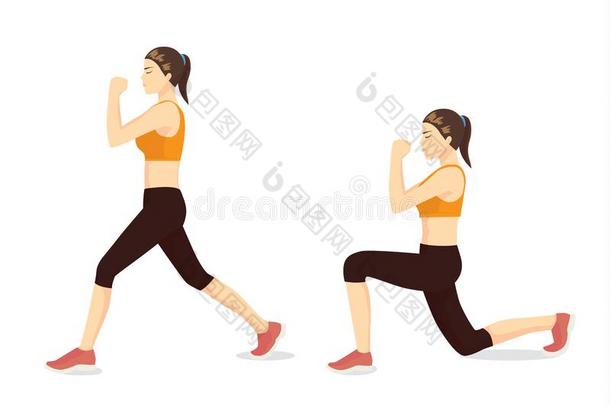 有插画的报章杂志练习引路在旁边健康的女人做一群疯子锻炼