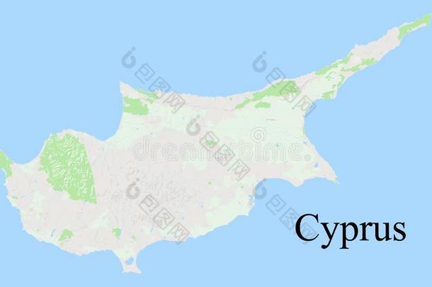 塞浦路斯地图.地理学的地图背景,疲惫的和制图的一