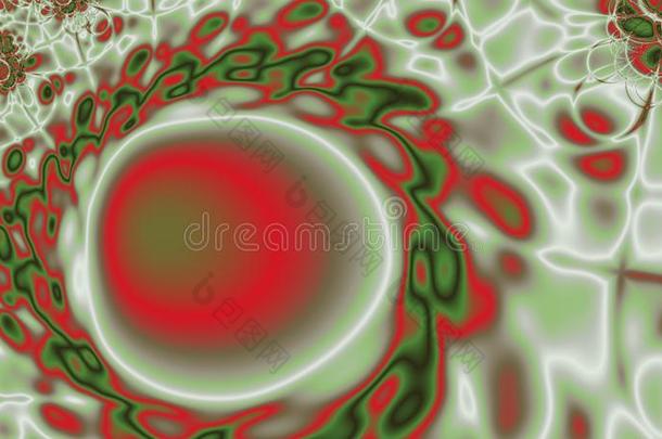 一明亮的红色的薄布料的一种和绿色的球圆不规则碎片形