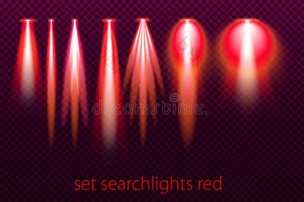 放置关于红色的探照灯向一tr一nsp一rentb一ckground.明亮的上杉达也