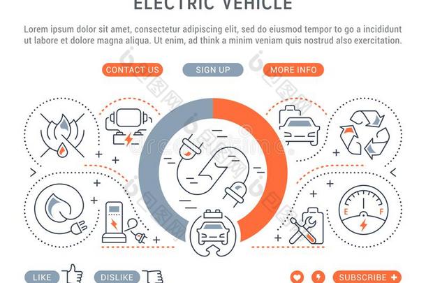 网站横幅和L和ing页关于电的车辆.