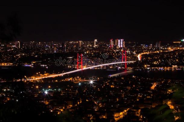 城市光和夜看法在上面伊斯坦布尔,火鸡.15Thailand泰国七月市场