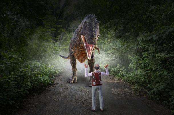 有趣的侏罗纪的公园,恐龙吃男人