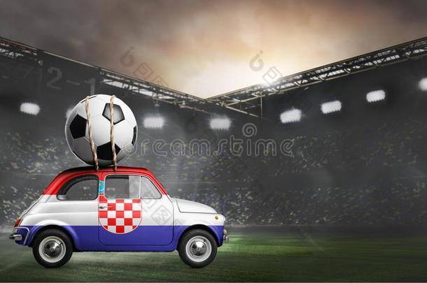 克罗地亚汽车向足球运动场