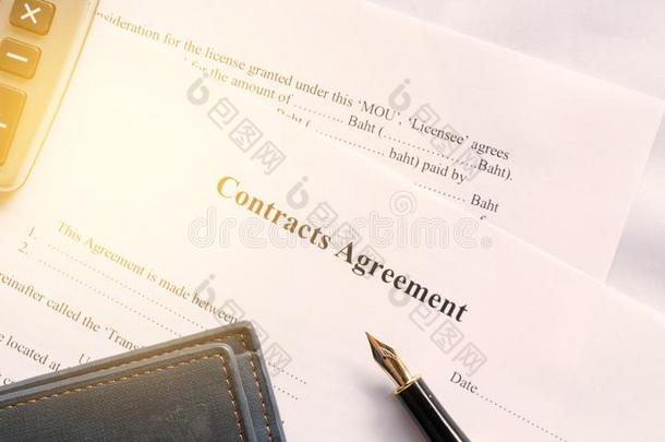 合同协定文档为符号