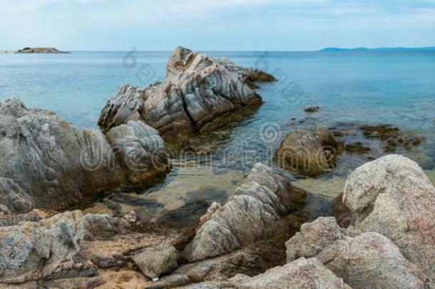 夏海海岸锡索尼亚,希腊.