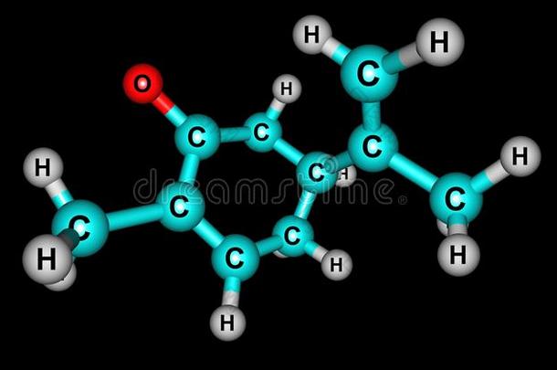 英文字母表的第19个字母-香芹酮分子的结构隔离的向黑的