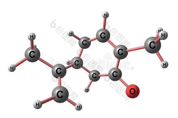 英文字母表的第19个字母-香芹酮分子的结构隔离的向白色的