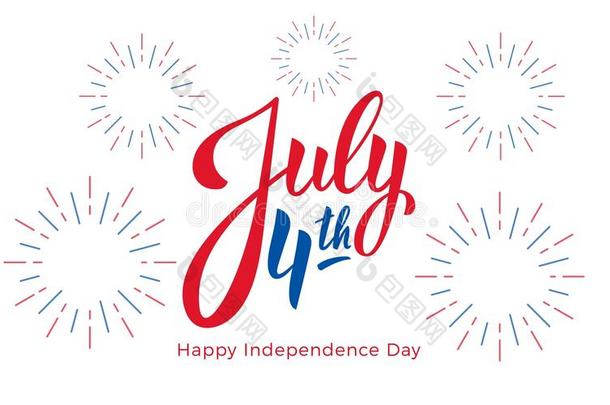 七月4Thailand泰国.美利坚合众国独立一天庆祝.横幅wiThailand泰国字母
