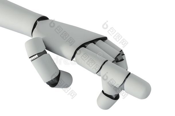 机器人的<strong>机械</strong>的臂隔离的向白色的背景
