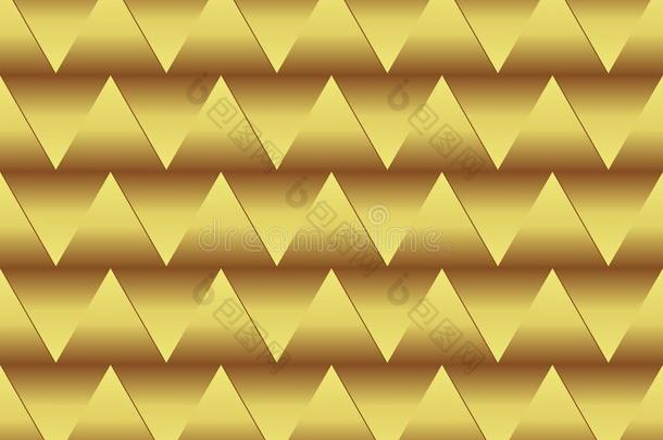 无缝的金色的三角形背景和空间的影响,金色的
