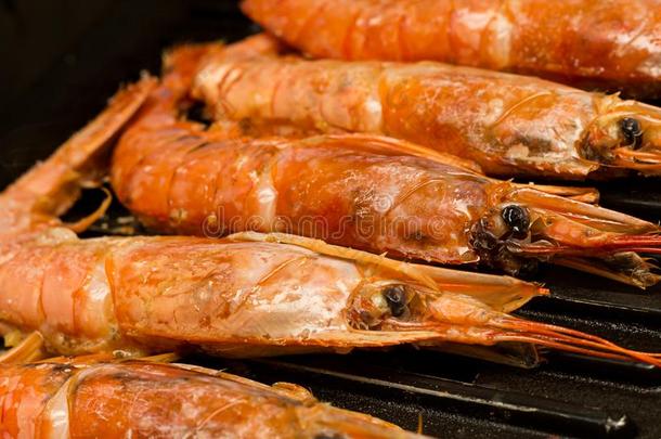 海螯虾全部的大大地红色的向指已提到的人烧烤,饮食的产品午餐